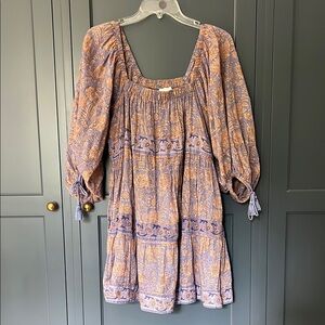 Cleobella Floral Patterned Dress in Lavender and Peach